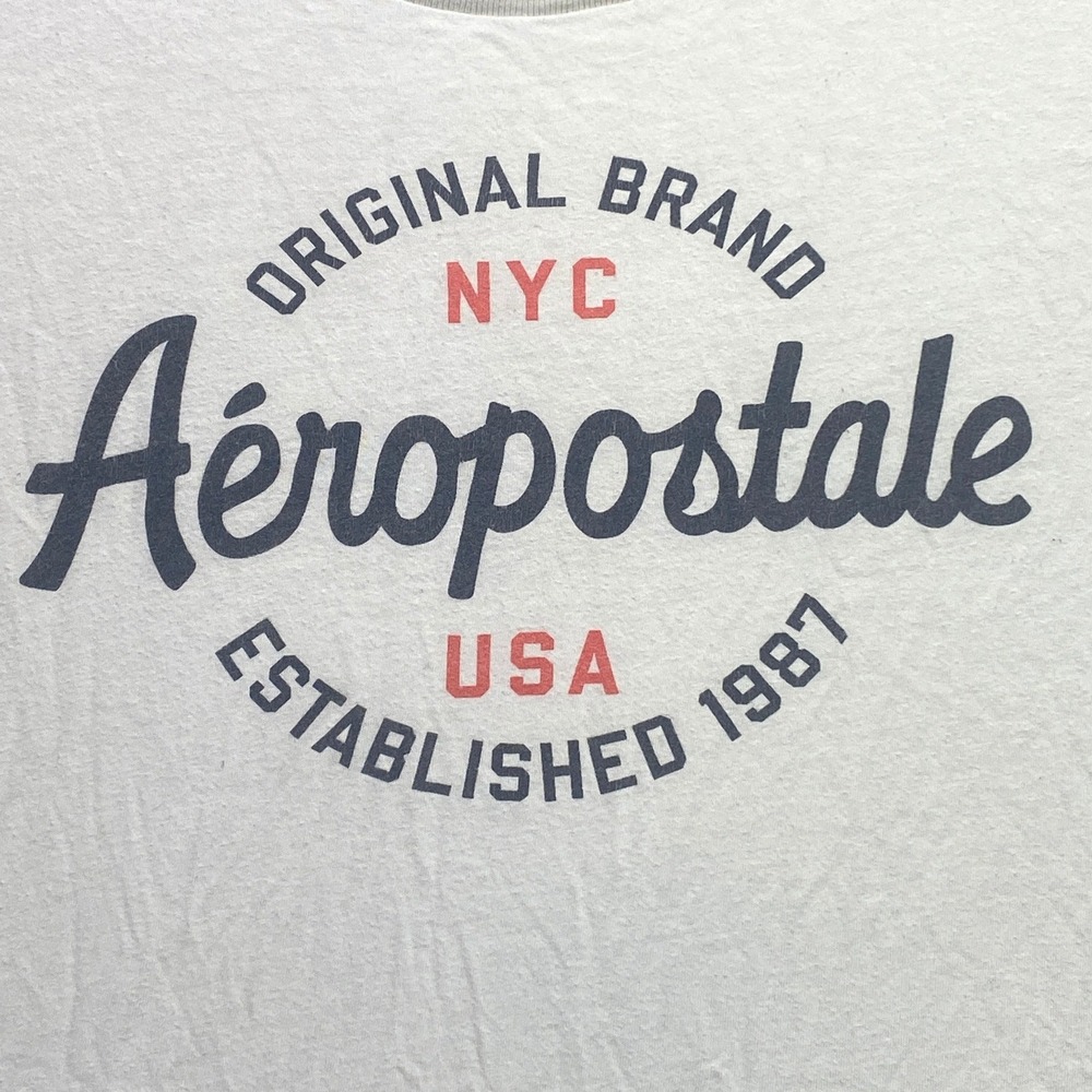 Aeropostale Shirt Mens Medium Spell Out Y2K Preppy Academia Everyday Streetwear - Picture 2 of 9